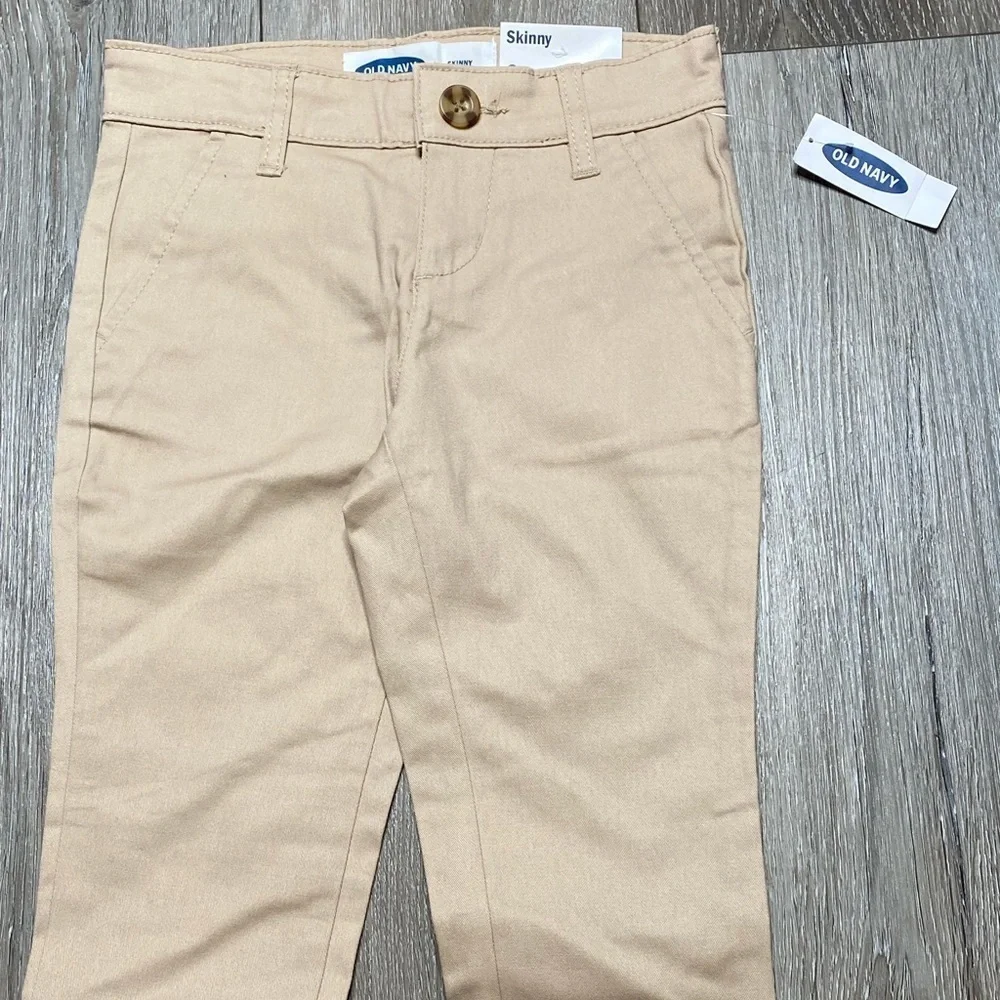 Old Navy Girl School Uniform Kaki Stretch Skinny Adjustable Waist Pants Size 6